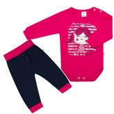 2-dílná bavlněná souprava New Baby Funny růžovo-modrá - velikost 86 (12-18m)