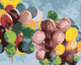 Malování podle čísel - BAREVNÉ NAROZENINOVÉ BALONKY - 80x100 cm, bez rámu a bez vypnutí plátna