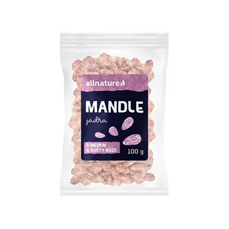 Allnature Mandle jádra s medem a květy růže 500 g