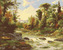 Malování podle čísel - ŘEKA V PODZIMNÍM LESE - 80x100 cm, vypnuté plátno na rám