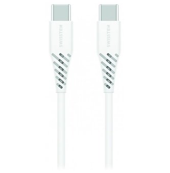 Swissten Datový Kabel TPE USB-C/USB-C Power delivery 5A (100W) 1,5 M bílý