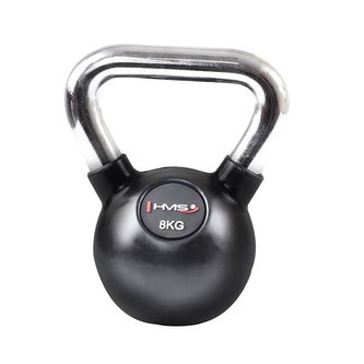 HMS - Vinylový kettlebell s chromovaným úchopem - 8kg
