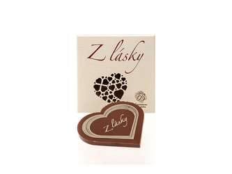 Čokoládovna Troubelice Čokoládové srdíčko "Z Lásky" mléčná 51% 18 g