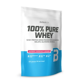 BiotechUSA - 100% Pure Whey - Malinový cheesecake - 454 Gramů