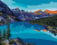 Malování podle čísel - MORÉNSKÉ JEZERO V NÁRODNÍM PARKU BANFF - 80x100 cm, bez rámu a bez vypnutí plátna