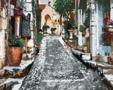 Malování podle čísel - HISTORICKÁ ULIČKA V PROVENCE - 80x100 cm, vypnuté plátno na rám