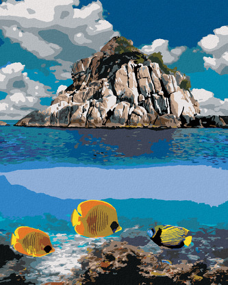 Malování podle čísel - TROPICKÝ RÁJ V THAJSKU - 80x100 cm, vypnuté plátno na rám