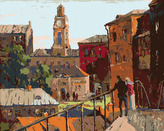 Malování podle čísel - MĚSTSKÁ KRAJINA VE MĚSTĚ VITEBSK - 80x100 cm, vypnuté plátno na rám