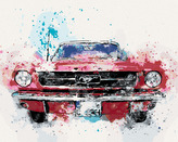 Malování podle čísel - AUTO MUSTANG - 40x50 cm, vypnuté plátno na rám