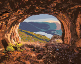 Malování podle čísel - VÝHLED Z JESKYNĚ - 80x100 cm, bez rámu a bez vypnutí plátna