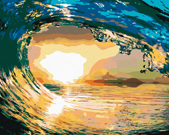 Malování podle čísel - POD VLNOU - 40x50 cm, vypnuté plátno na rám Malování podle čísel - POD VLNOU - 40x50 cm, vypnuté plátno na rám