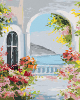 Malování podle čísel - LETNÍ DŮM U MOŘE - 80x100 cm, vypnuté plátno na rám
