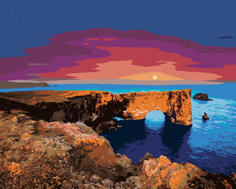 Malování podle čísel - FANTASTICKÝ OBLOUK V ATLANTSKÉM OCEÁNU - 80x100 cm, bez rámu a bez vypnutí plátna