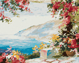 Malování podle čísel - DŮM U MOŘE - 80x100 cm, vypnuté plátno na rám