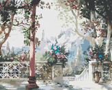 Malování podle čísel - TERASA S KVĚTINAMI - 80x100 cm, bez rámu a bez vypnutí plátna