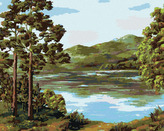 Malování podle čísel - HORSKÉ JEZERO - 80x100 cm, vypnuté plátno na rám