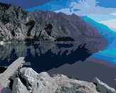 Malování podle čísel - ODRÁŽEJICÍ SE HORY - 80x100 cm, bez rámu a bez vypnutí plátna