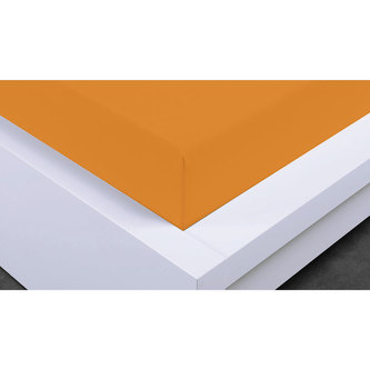 Napínací prostěradlo Jersey 90x200 cm, zlatá, bavlna