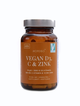 Nordbo - Vegan D3, C & Zinek 90 kapslí