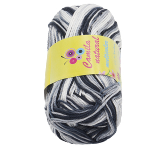 Příze CAMILA multicolor - bílá, šedá - 50g / 125 m