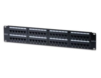 Patch panel UTP kat.6 48p. 2U, černý