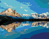 Malování podle čísel - LETNÍ PANORAMA JEZERA LAC BLANC - 80x100 cm, bez rámu a bez vypnutí plátna