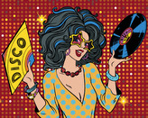 Malování podle čísel - POP-ART DISCO ŽENA - 80x100 cm, bez rámu a bez vypnutí plátna