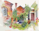 Malování podle čísel - EVROPSKÁ KRAJINA S DOMY A KVĚTINAMI - 80x100 cm, bez rámu a bez vypnutí plátna