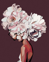 Malování podle čísel - ABSTRAKTNÍ KVĚTINOVÁ ŽENA - 40x50 cm, vypnuté plátno na rám