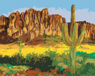 Malování podle čísel - ARIZONSKÁ POUŠTNÍ KRAJINA - 80x100 cm, vypnuté plátno na rám