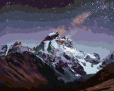 Malování podle čísel - FANTASTICKÁ HVĚZDNÁ OBLOHA - 80x100 cm, bez rámu a bez vypnutí plátna