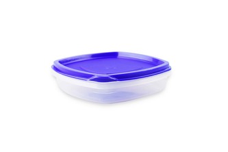 Dóza čtverec nízká; 14,5x14,5x5 cm; 0,5 l; plast