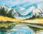 Malování podle čísel - ZASNĚŽENÉ HORY S JEZEREM - 80x100 cm, bez rámu a bez vypnutí plátna
