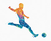 Malování podle čísel - FOTBALISTA - 80x100 cm, vypnuté plátno na rám