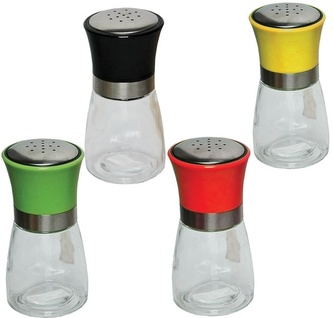 Cukřenka/Kořenka posypová; 14x6,8 cm; plast, sklo