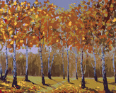 Malování podle čísel - PODZIMNÍ BŘÍZY - 80x100 cm, vypnuté plátno na rám