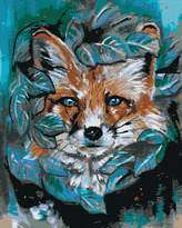 Malování podle čísel - LIŠKA S LISTY - 40x50 cm, bez rámu a bez vypnutí plátna