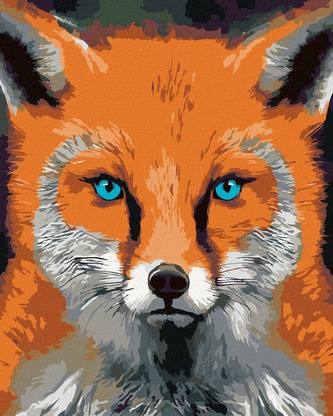 Malování podle čísel - LIŠKA S MODRÝMA OČIMA - 40x50 cm, bez rámu a bez vypnutí plátna