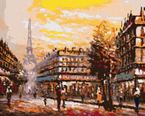 Malování podle čísel - RUŠNÁ ULICE V PAŘÍŽI - 80x100 cm, vypnuté plátno na rám