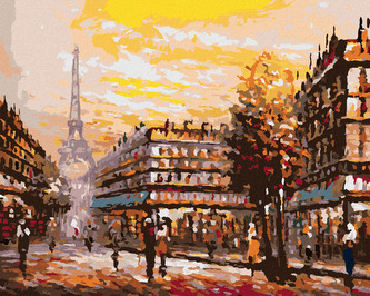 Malování podle čísel - RUŠNÁ ULICE V PAŘÍŽI - 80x100 cm, vypnuté plátno na rám