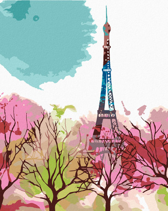 Malování podle čísel - ABSTRAKTNÍ EIFFELOVA VĚŽ A STROMY - 80x100 cm, bez rámu a bez vypnutí plátna Malování podle čísel - ABSTRAKTNÍ EIFFELOVA VĚŽ A STROMY - 80x100 cm, bez rámu a bez vypnutí plátna