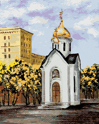 Malování podle čísel - RUSKÁ KAPLIČKA - 80x100 cm, vypnuté plátno na rám