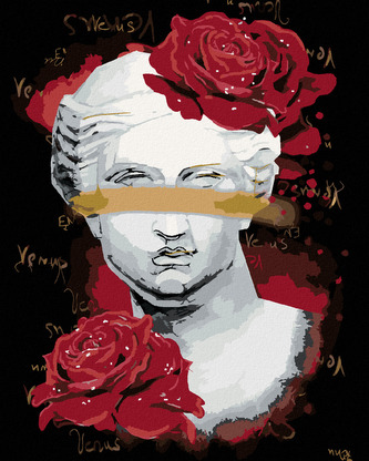 Malování podle čísel - VENUŠE S ČERVENÝMI RŮŽEMI - 80x100 cm, bez rámu a bez vypnutí plátna Malování podle čísel - VENUŠE S ČERVENÝMI RŮŽEMI - 80x100 cm, bez rámu a bez vypnutí plátna