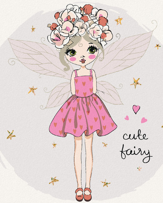 Malování podle čísel - DÍVKA VÍLA - 80x100 cm, vypnuté plátno na rám