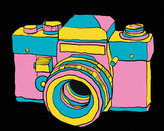 Malování podle čísel - POP-ART FOTOAPARÁT - 80x100 cm, vypnuté plátno na rám