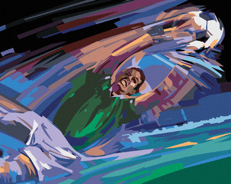 Malování podle čísel - FOTBALOVÝ BRANKÁŘ - 80x100 cm, vypnuté plátno na rám