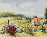 Malování podle čísel - KRAJINA S VINICEMI - 80x100 cm, vypnuté plátno na rám