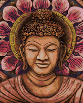 Malování podle čísel - ORANŽOVÝ BUDDHA - 80x100 cm, vypnuté plátno na rám