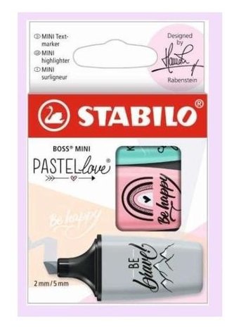 Zvýrazňovače "Boss Mini Pastellove", sada, 3 pastelové barvy, 2-5 mm, STABILO 07/03-49