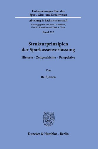 Strukturprinzipien der Sparkassenverfassung.